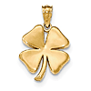 14kt Yellow Gold 5/8in Four Leaf Clover Pendant