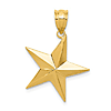 14k Yellow Gold Small Nautical Star Pendant 5/8in