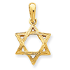 14kt Yellow Gold 5/8in Star of David Pendant with Grooves