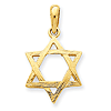 14k Yellow Gold 3/4in Star of David Pendant with Grooves