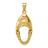 14k Yellow Gold Moveable Shark Jaws Pendant