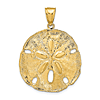 14k Yellow Gold Sand Dollar Pendant with Polished Finish 1in
