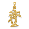 14k Yellow Gold Pair of Palm Trees Pendant