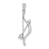 14k White Gold 1in Bow and Arrow Pendant
