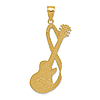 14k Yellow Gold Guitar Pendant with Strap 1.5in