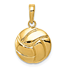 14k Yellow Gold Volleyball Pendant 1/2in