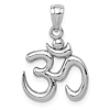 14k White Gold Om Symbol Pendant 1/2in