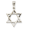 14k White Gold 7/8in Star of David Pendant