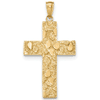 14k Yellow Gold Nugget Latin Cross Pendant 1 1/4in