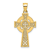 14k Yellow Gold Celtic Cross Pendant 3/4in
