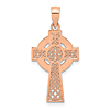 14k Rose Gold Celtic Cross Pendant 3/4in