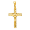 14k Yellow Gold Diamond-cut Crucifix Pendant 1.5in