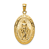 14k Yellow Gold Miraculous Medal with Satin and Polished Finish 1in