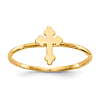 14k Yellow Gold Polished Budded Cross Ring