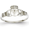 14kt White Gold Thin Claddagh Ring