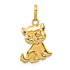 14k Yellow Gold Cat Pendant with Moveable Body 5/8in