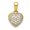 14k Yellow Gold CZ Tiny Heart Pendant