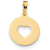 14kt Gold 5/8in Round Cut-out Heart Pendant