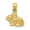 14k Yellow Gold Small Polished Rabbit Pendant