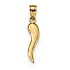 14kt Yellow Gold 5/8in Polished Italian Horn Pendant
