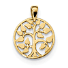 14kt Yellow Gold 1/2in Round Tree Pendant