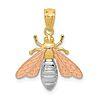 14k Two-tone Gold and Rhodium Bee Pendant