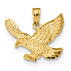 14kt Yellow Gold 5/8in Diamond-cut Eagle Pendant