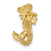 14kt Yellow Gold 1in Mermaid Pendant Slide with Flowing Hair