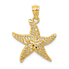 14k Yellow Gold Starfish Pendant with Cut-out Design 3/4in