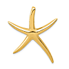 14k Yellow Gold Polished Starfish Slide 1.25in