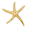 14k Yellow Gold Diamond-Cut Starfish Slide 1.25in