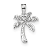 14k White Gold Palm Tree Pendant with Filigree 5/8in