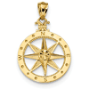 14kt Yellow Gold 3/4in Round Compass Pendant