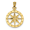 14kt Yellow Gold 7/8in Fancy Compass Pendant