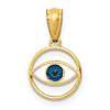 14k Yellow Gold Tiny Enameled Evil Eye Pendant