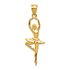 14k Yellow Gold Ballerina Pendant 7/8in