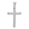 14k White Gold Tube Cross Pendant 1in