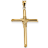Wrapped Tube Cross Pendant 1 1/2in 14k Yellow Gold