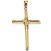 14k Yellow Gold Wrapped Tube Cross Pendant 1 1/2in