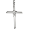 14k White Gold Wrapped Tube Cross Pendant 1 1/2in