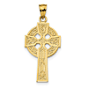 14k Yellow Gold Intricate Celtic Cross Pendant 1 3/8in