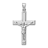14k White Gold Polished Hollow Crucifix Pendant 1.25in