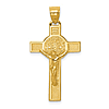 14k Yellow Gold San Benito Crucifix Pendant 1in