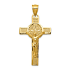 14k Yellow Gold San Benito Crucifix Pendant 1.25in