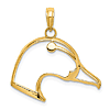14k Yellow Gold Cut-out Duck Head Pendant