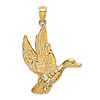 14k Yellow Gold Flying Mallard Duck Pendant