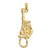 14k Yellow Gold Hanging Monkey Pendant