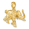 14k Yellow Gold 3-D Elephant Pendant with Tusks