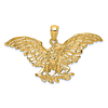 14k Yellow Gold Bald Eagle Pendant with Branch 3/4in