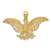 14k Yellow Gold Bald Eagle Pendant with Branch 5/8in